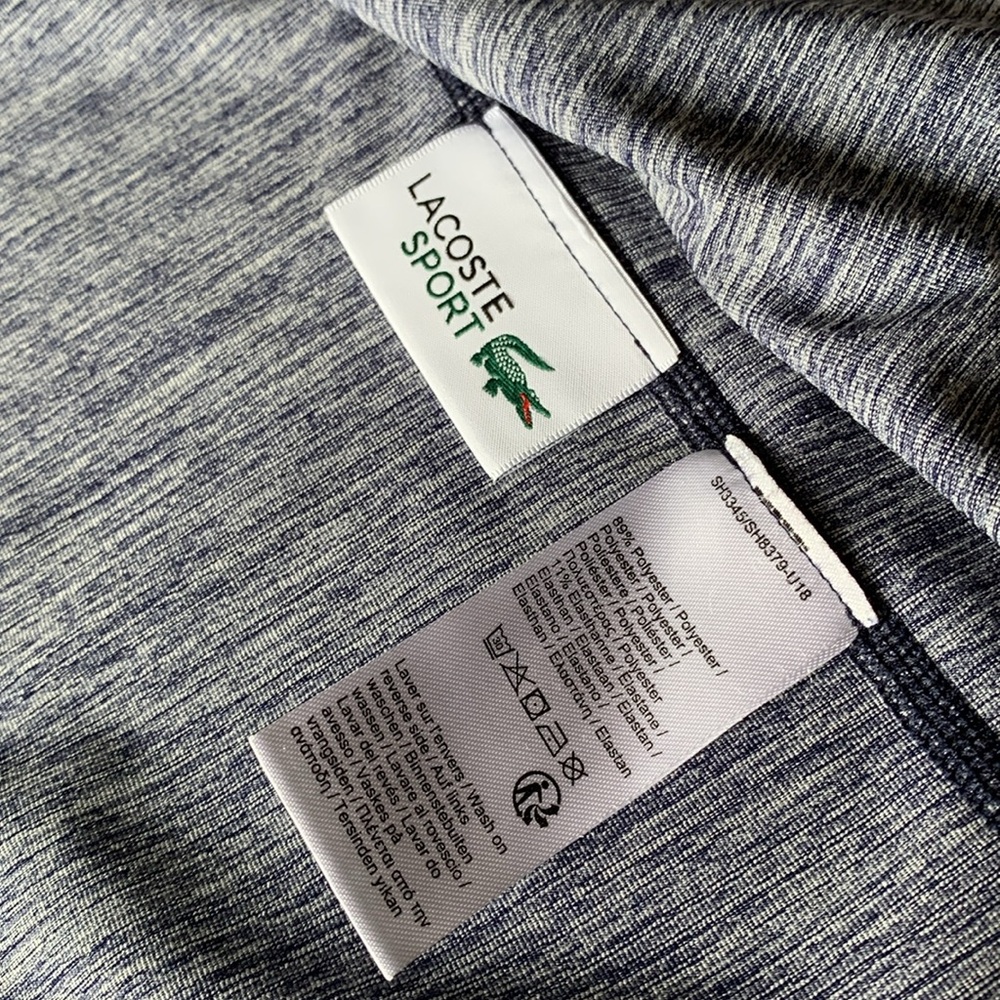 Lacoste Sport Blue Lightweight Jacket with Mock Neck - Picture 9 of 16